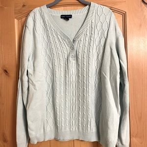 Karen Scott light blue cable knit sweater - like new